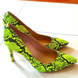 Neon Snake print heels